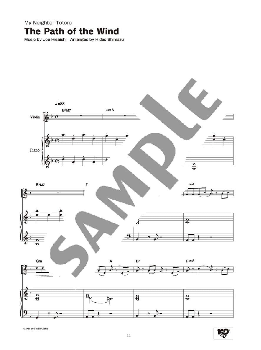 Studio Ghibli Songs for Intermediate Violin and Piano/English Version