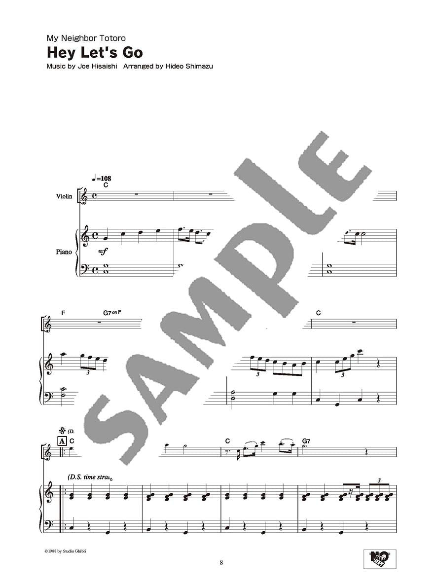 Studio Ghibli Songs for Intermediate Violin and Piano/English Version