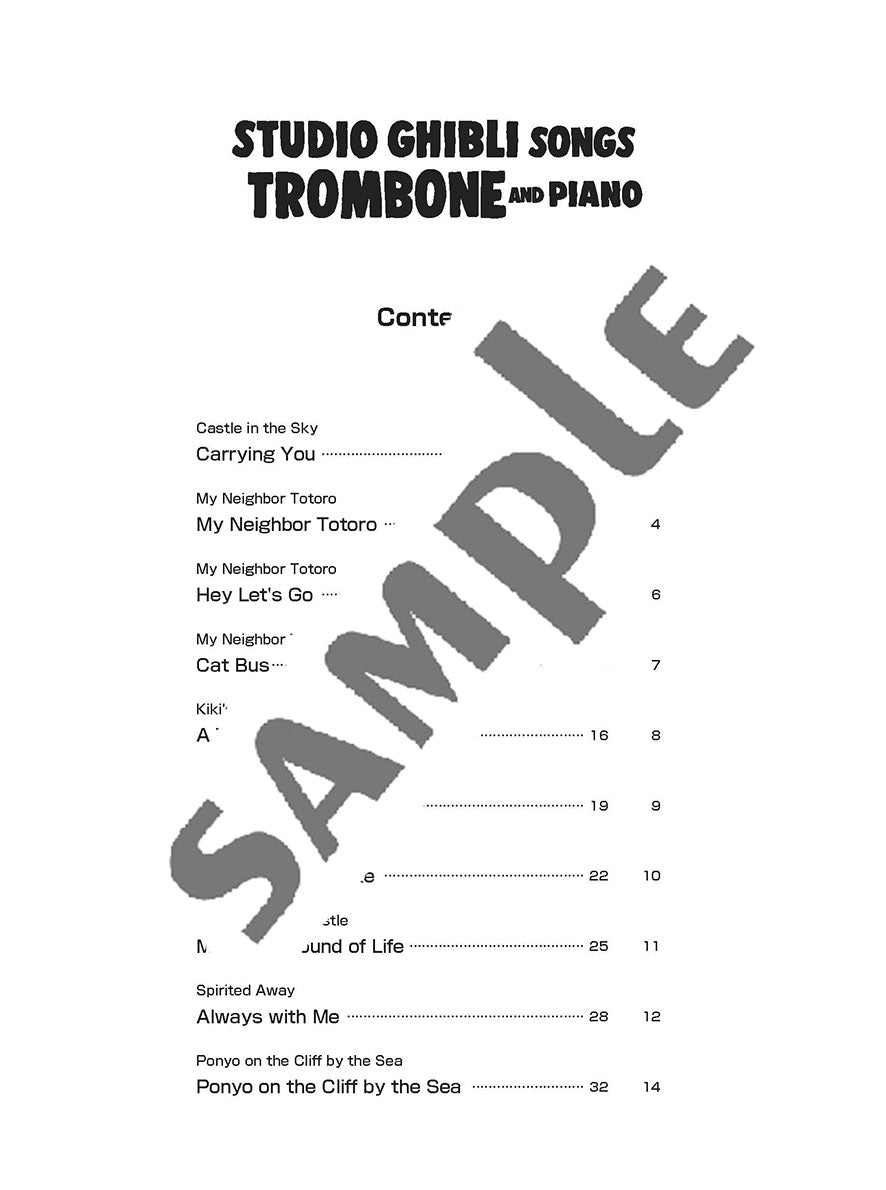 Studio Ghibli Songs for Trombone and Piano/English Version