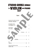 Studio Ghibli Songs for Easy Violin and Piano/English Version