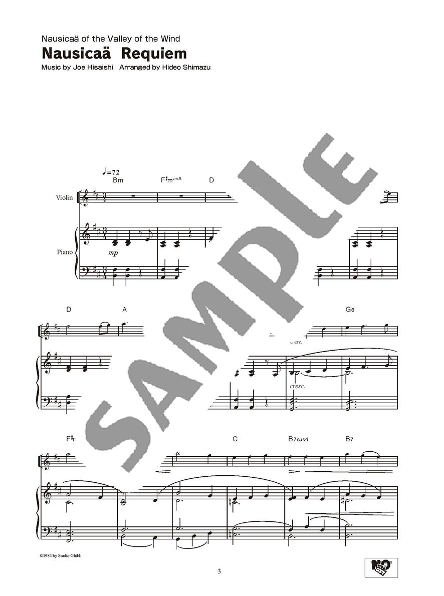 Studio Ghibli Songs for Easy Violin and Piano/English Version