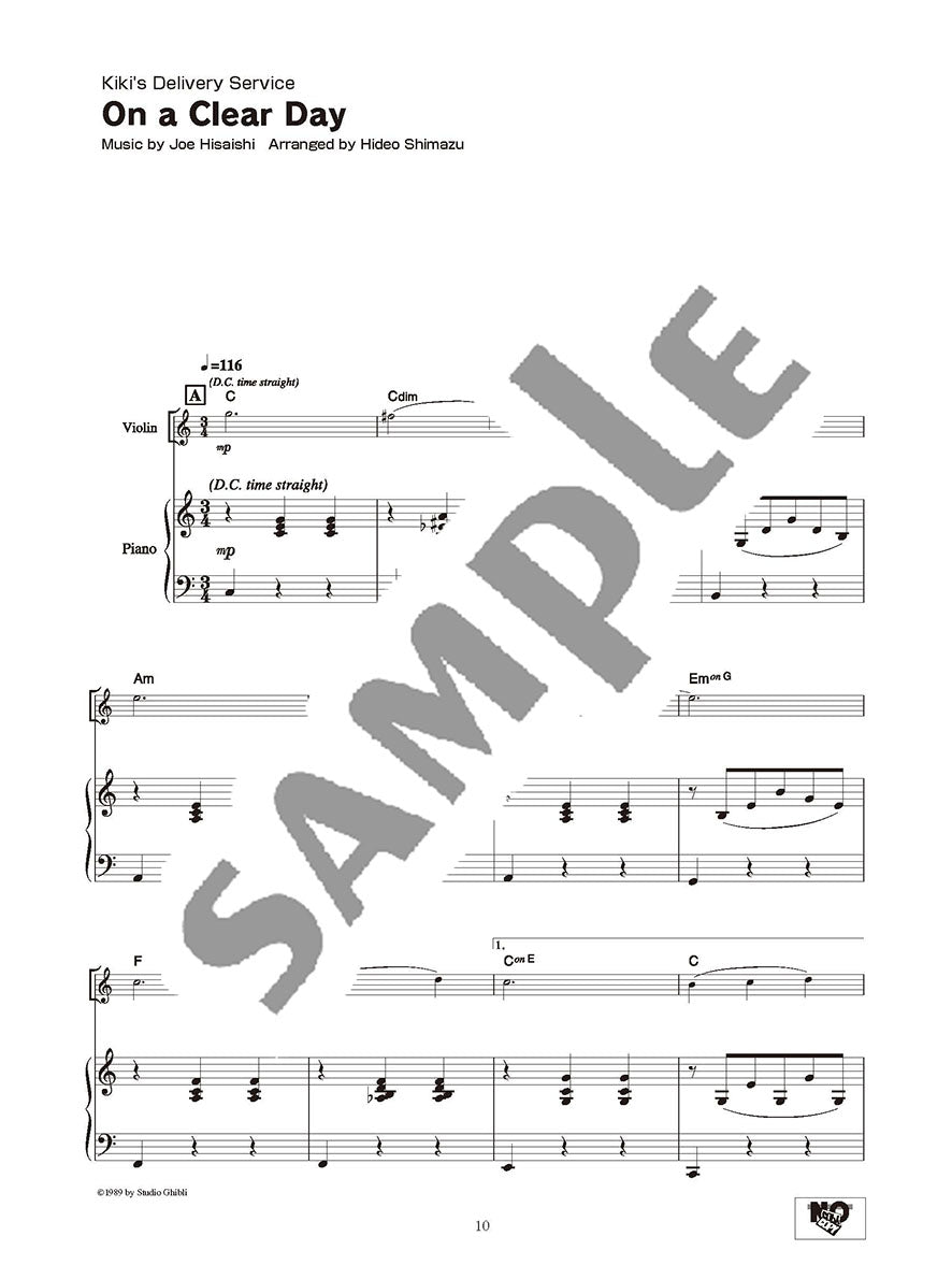 Studio Ghibli Songs for Easy Violin and Piano/English Version