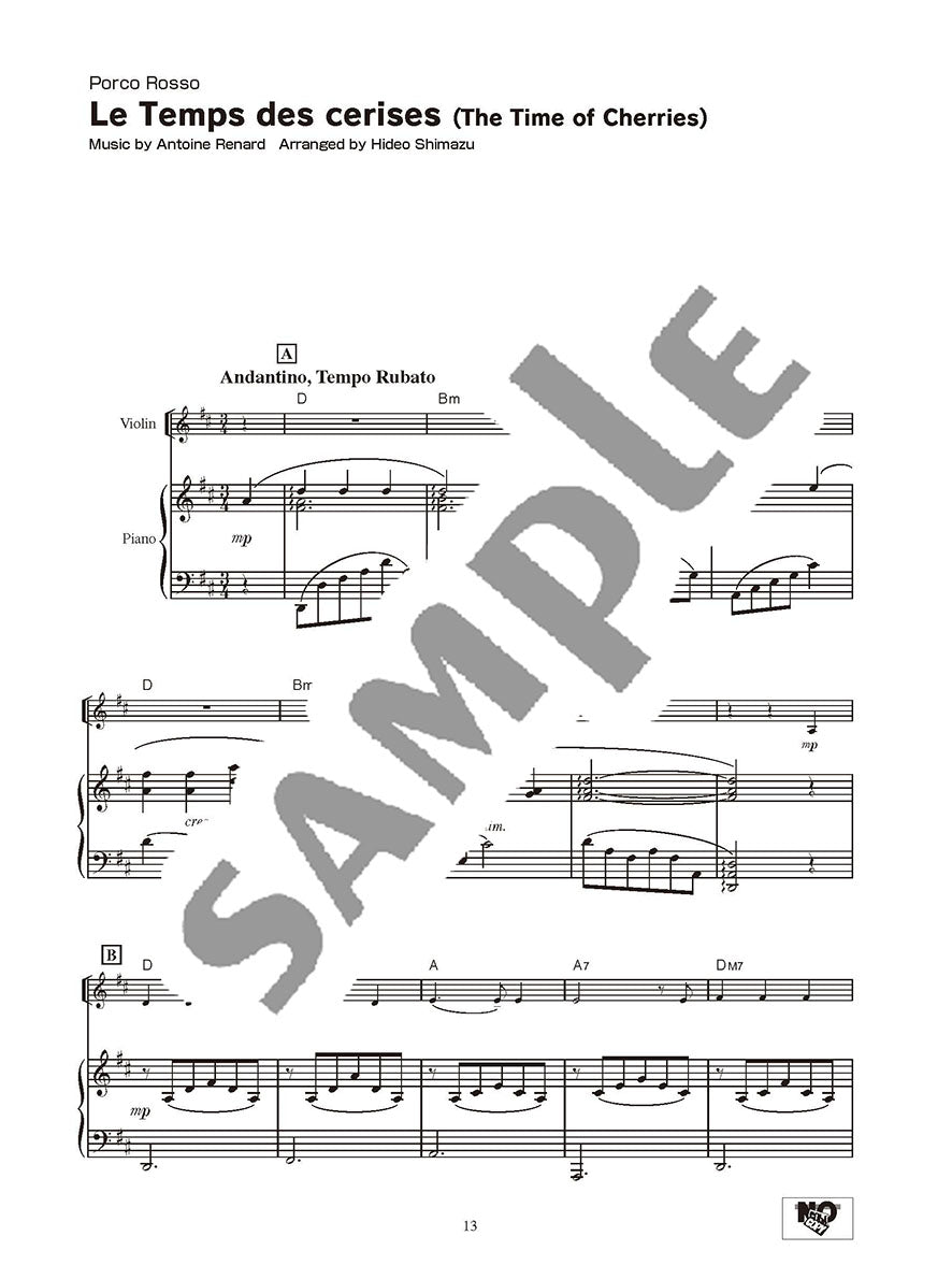 Studio Ghibli Songs for Easy Violin and Piano/English Version