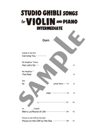 Studio Ghibli Songs for Intermediate Violin and Piano/English Version
