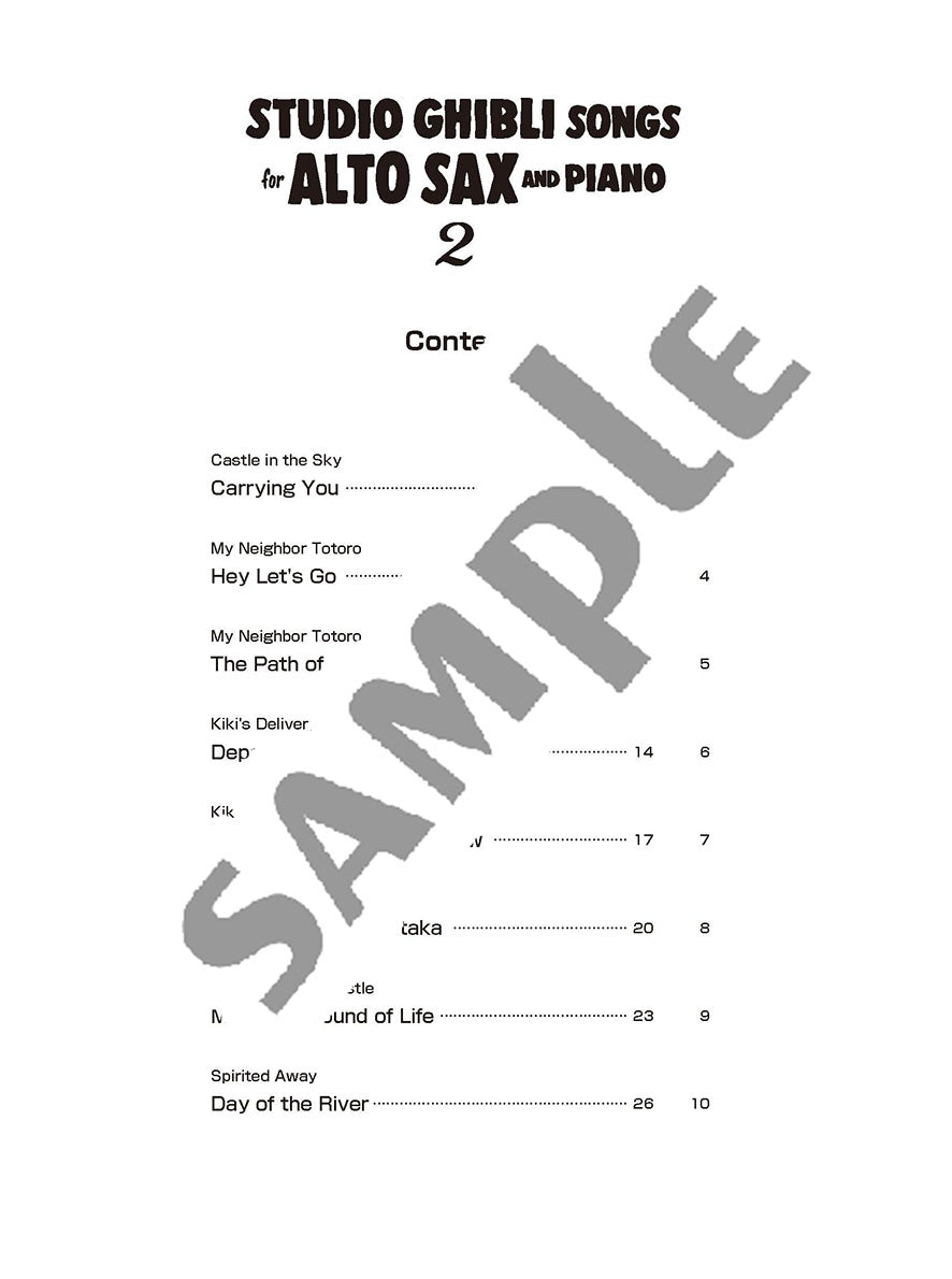 Studio Ghibli Songs for Alto Sax and Piano Vol.2/English Version
