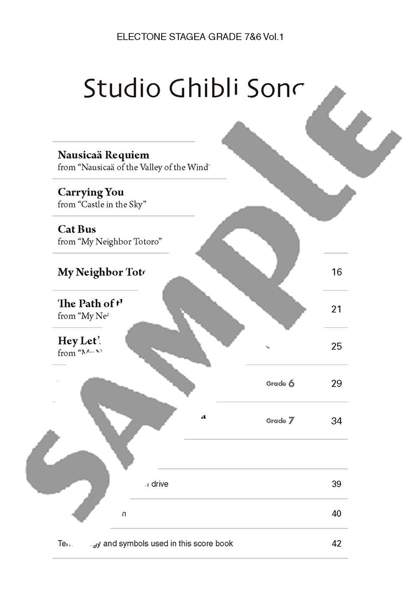 Electone STAGEA GRADE 7 & 6 Vol.1 Studio Ghibli Songs(+USB)/English Version